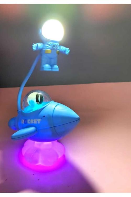 Mavi Dekoratif Gece Lambası Renk Değiştirebilen Masa Lambası