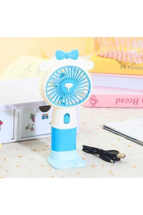 Sevimli Karakterler Mini El Fanı(Mavi)