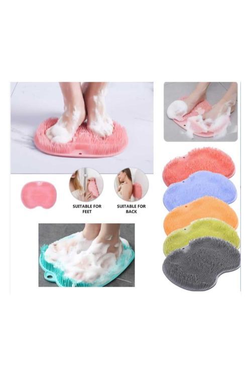 Çok Renkli Vantuzlu Banyo Sırt Fırçası Ve Masaj Matı