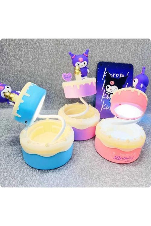 Doğum Günü Pastalı- Sevimli Karakterler- Kademeli Led Işıklı- Çocuk Gece -Masa Lambası