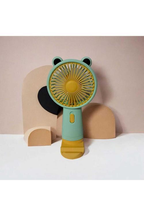 Taşınabilir Fan + Telefon Standlı | Usb El Tipi Mini Fan | Sevimli Fan Cep Telefonu Standart Tutucu
