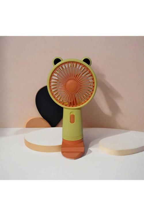 Taşınabilir Fan + Telefon Standlı | Usb El Tipi Mini Fan | Sevimli Fan Cep Telefonu Standart Tutucu