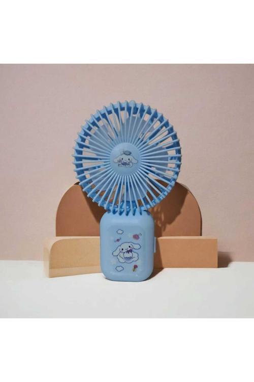 Small Sanrıo Mini Çok Renkli Sevimli Karakterler Mini El Fanı(Mavi)