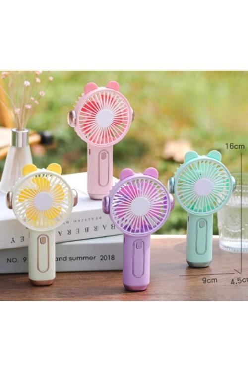 Rengarenk Sevimli Taşınabilir Mini Fan El Tipi(Mor)