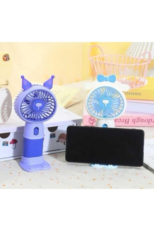 Sevimli Karakterler Mini El Fanı(Mor)