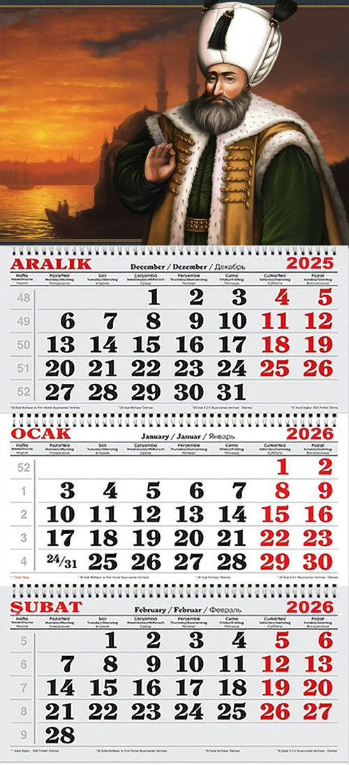 2026 Yılı Gemici Takvimi-Kanuni Sultan Süleyman