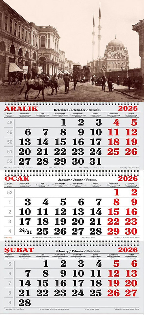 2026 Yılı Gemici Takvimi-İstanbul 1900'lü Yıllar