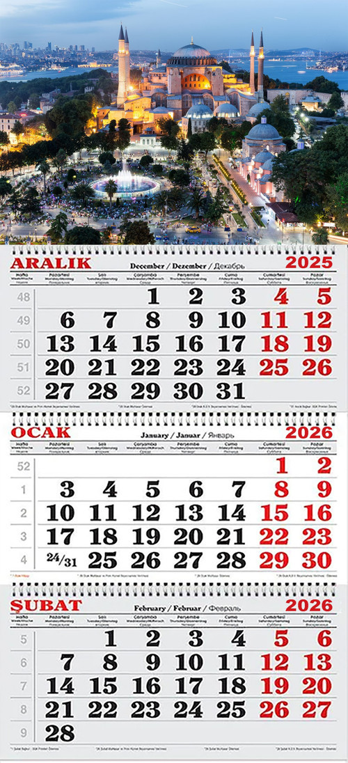 2026 Yılı Gemici Takvimi----AYASOFYA AKŞAMÜSTÜ SAATLERİ