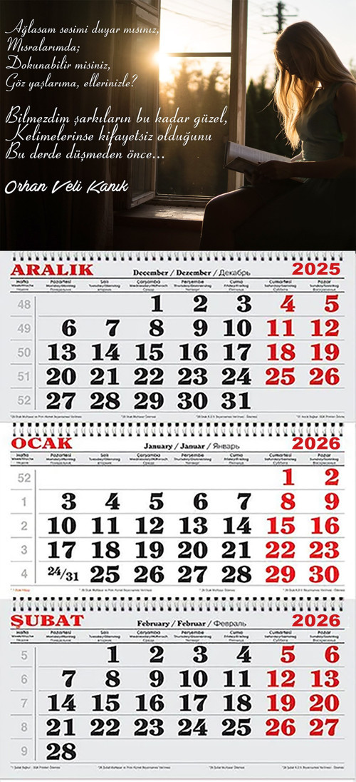 2026 Yılı Gemici Takvimi-Orhan Veli Kınık