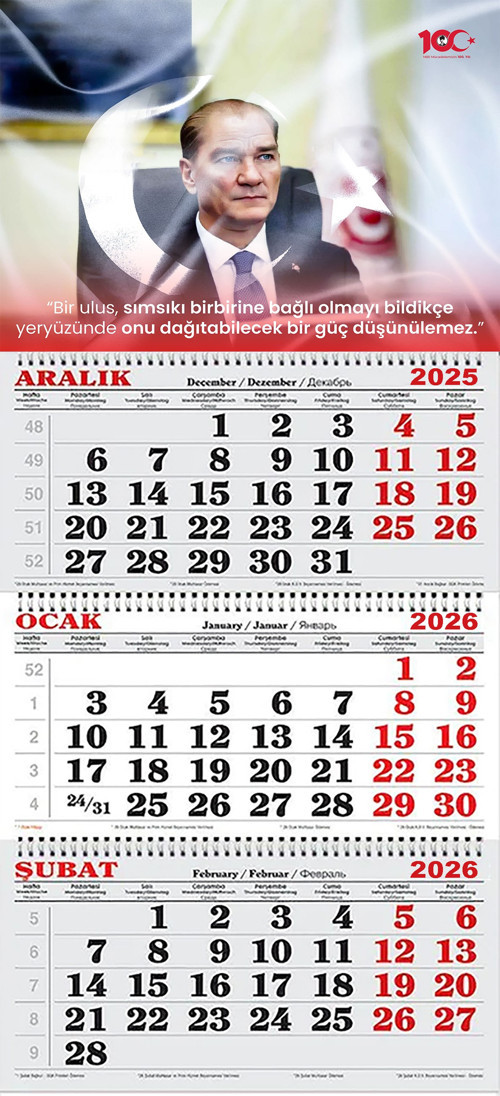 2026 Yılı Gemici Takvimi ---CUMHURBAŞKANI ATATÜRK
