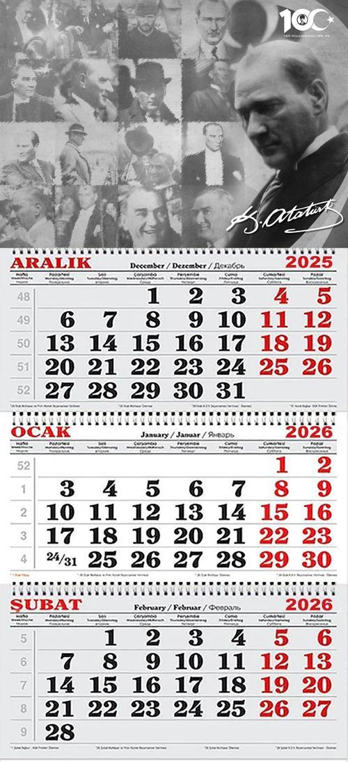 2026 Yılı Gemici Takvimi ---ATATÜRK'TEN PORTRE KARELER