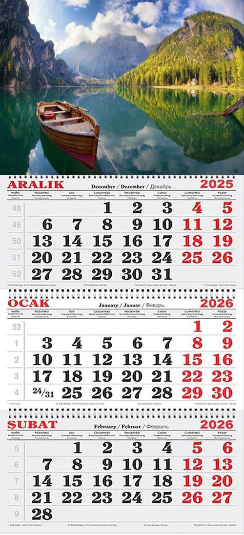 2026 Yılı Gemici Takvimi-Braies Gölü-İtalya