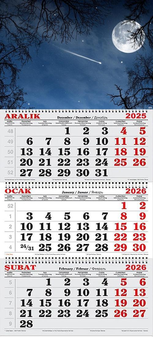 2026 Yılı Gemici Takvimi- Ay ve Kuyruklu Yıldız