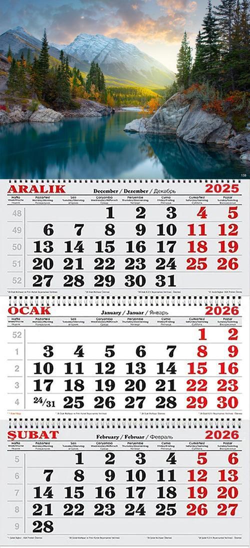 2026 Yılı Gemici Takvimi-Dağlar Arasındaki Nehir