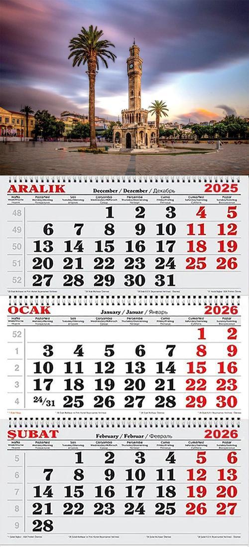 2026 Yılı Gemici Takvimi-İzmir Saat Kulesi