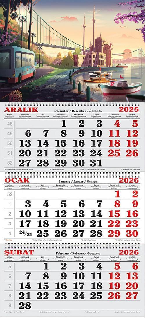 2026 Yılı Gemici Takvimi-Büyük Mecidiye Camii ve Boğaz 