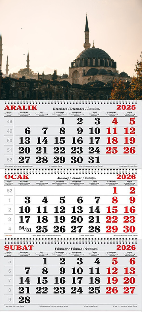 2026 Yılı Gemici Takvimi-Rüstem Paşa Camii