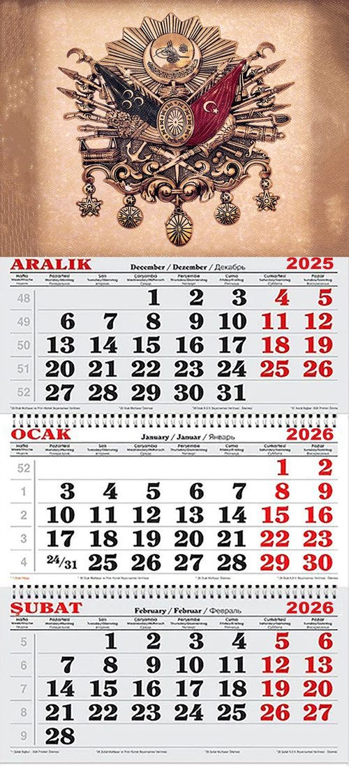 2026 Yılı Gemici Takvimi-TUĞRA Eski Duvar Kağıdı