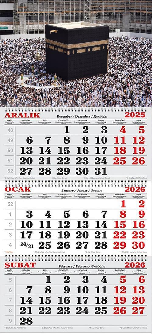 2026 Yılı Gemici Takvimi-Kâbe ve Hacılar