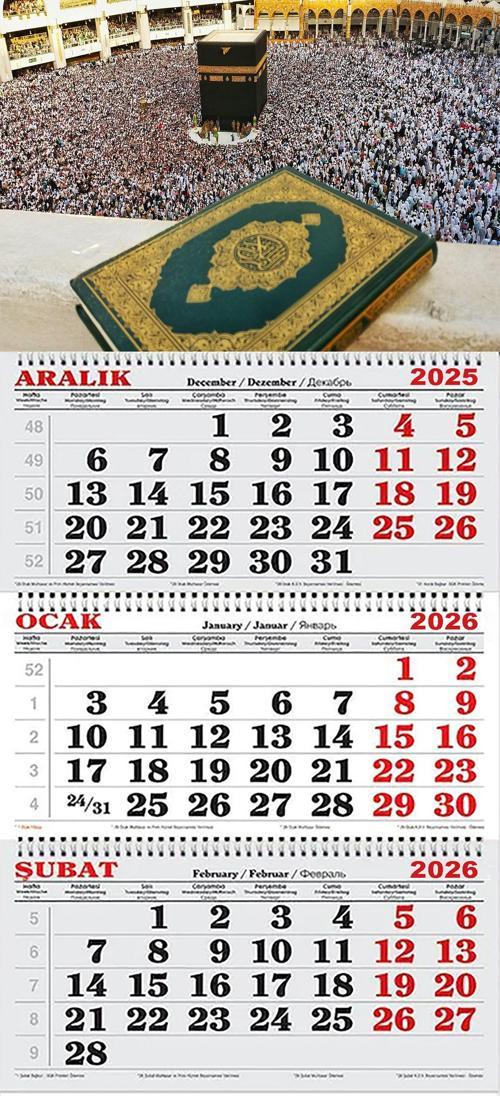 2026 Yılı Gemici Takvim-Kabe ve Kutsal Kitabımız Kuran-Kerim
