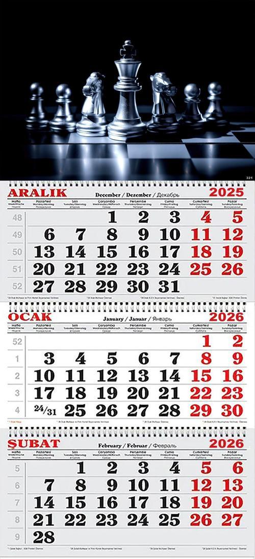 2026 Yılı Gemici Takvimi- Satranç Taşları