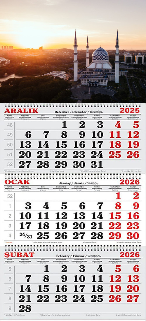 2026 Yılı Gemici Takvimi-Şeyh Zayed Camii