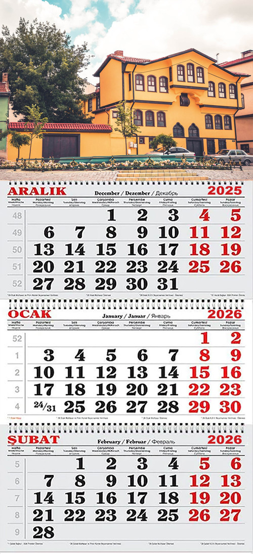2026 Yılı Gemici Takvimi-TARİHİ ODUNPAZARI EVLERİ
