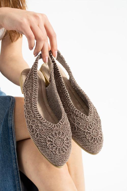 ELORA Hasır Dantel Babet Kadın Sandalet Yazlık Rahat Ayakkabı