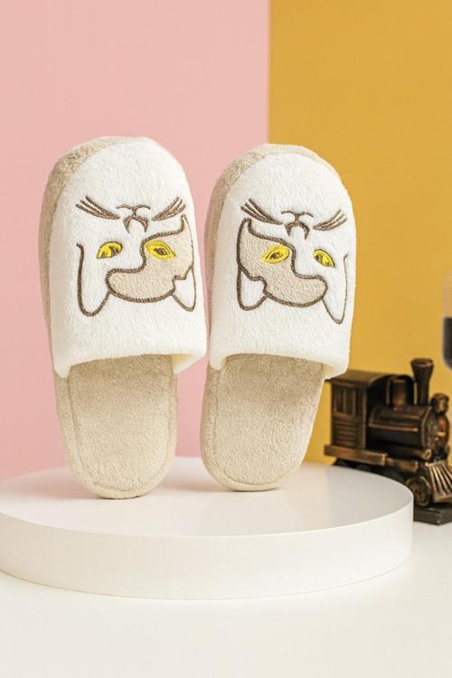 NEKO Kedili Kadın Ev Terliği Günlük Rahat Kışlık Terlik