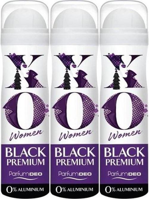 Deodorant 150ML Women-Kadın Black Premium (3 Lü Set)