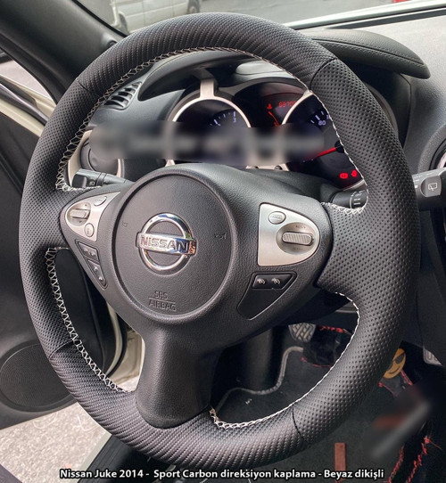Nissan Juke 2011-2015 Araca Özel Direksiyon Kılıfı (NOKTA KARBON)