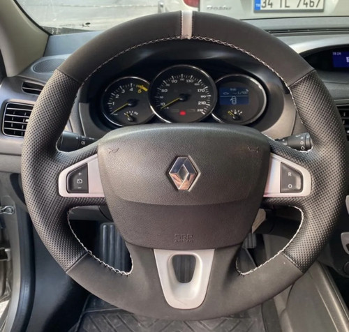Renault Fluence Megane 3 Scenic Direksiyon Kılıfı Araca Özel Gri Yüzüklü