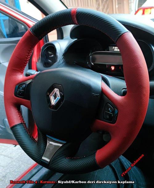 Clio 4 FAZ 1 2014-2017 Araca Özel Direksiyon Kılıfı (Makyajlı Kasalara Uyumlu Değildir)