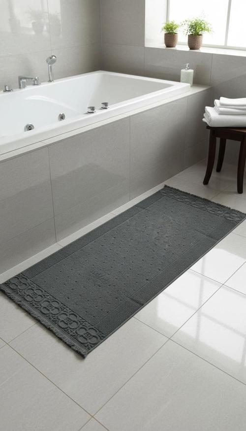 Fesun Antrasit Ayak Havlusu - 60x130Cm, 690Gr, %100 Pamuk, Spa Ve Otel Banyo Paspası, Günlük Kullanıma Uygun