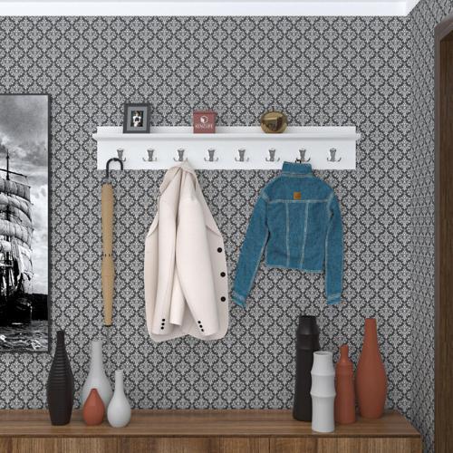 elbise askılığı askılık vettini100 byz 20*100*12 metal gri 8 adet askı portmanto