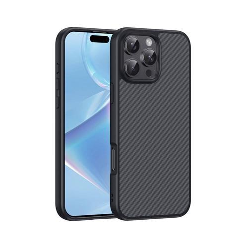 Apple iPhone 16 Pro Kılıf M-safe Şarj Özellikli Karbon Fiber Tasarımlı Zore Elnino Kapak