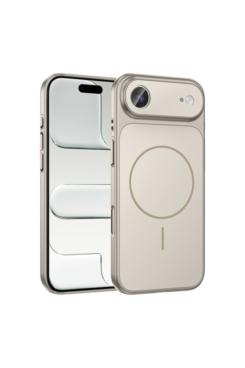 iPhone 17 Air Uyumlu Kılıf KTH M-Safe Şarj Özellikli Kamera Korumalı Formen Kapak - Gri