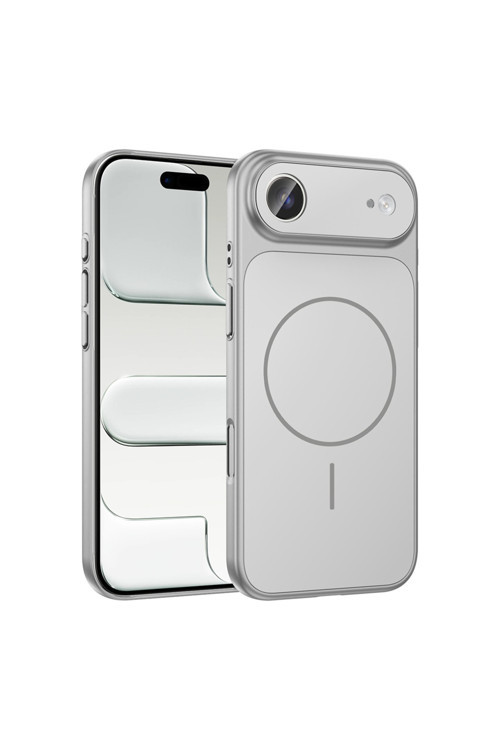 iPhone 17 Air Kılıf KTH M-Safe Şarj Özellikli Kamera Korumalı Formen Kapak - Gümüş
