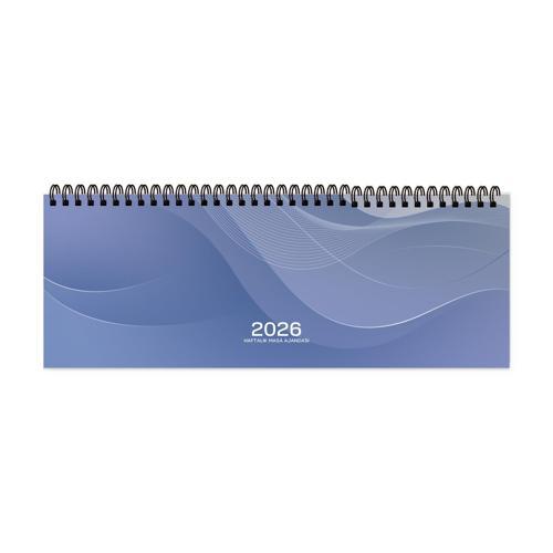 Keskin 2026-AJ-65 12*33,5 Spr.Haftalık Masa Ajandası-Mavi