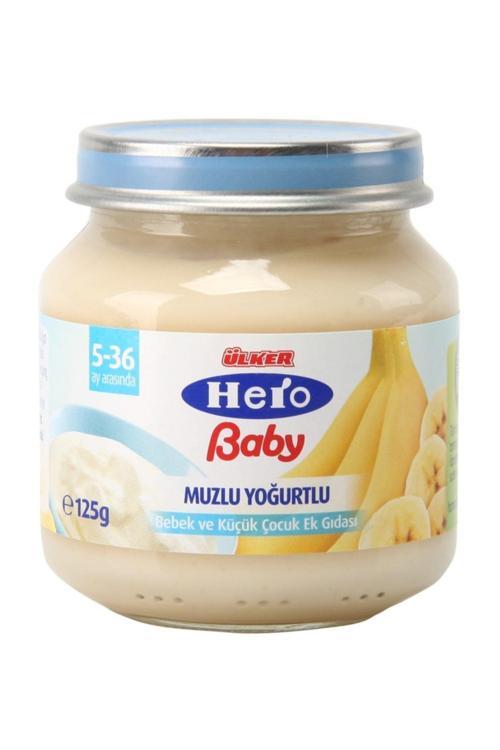 Ülker Hero Baby Kavanoz Yoğurtlu Muzlu Muhallebi 5. Aydan İtibaren 125 gr