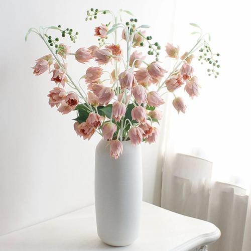 Yapay Çiçek Çan Çiçeği Gülkurusu 85cm Tek Dal Kumaş Çiçek Uzun Dal