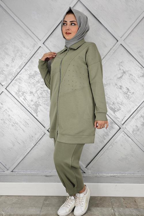 KADIN TAŞ DETAYLI TESETTÜR TAKIM