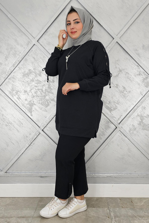 KADIN KOLU AKSESUAR DETAYLI TESETTÜR TUNİK