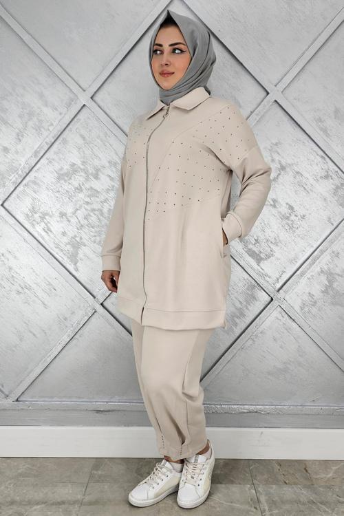 KADIN TAŞ DETAYLI TESETTÜR TAKIM