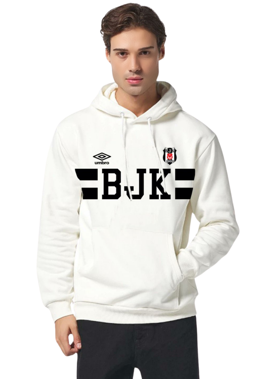 Beşiktaş Kapşonlu Erkek Beyaz Basketbol Sweatshirt 2024/25