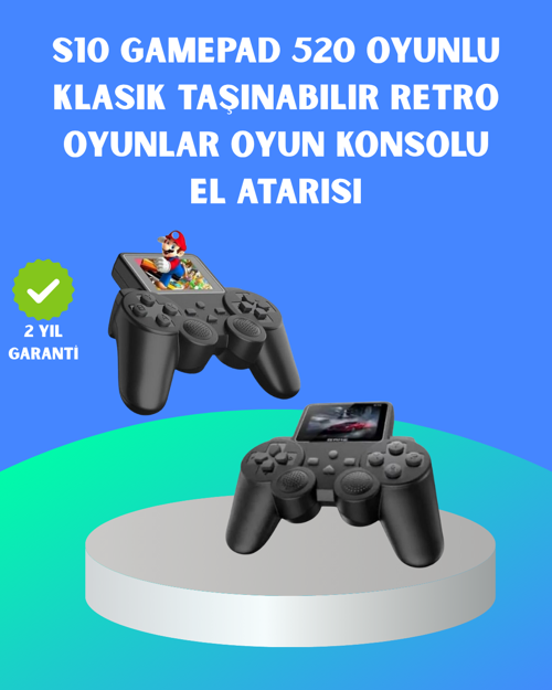 2.4" HD Renkli Ekran 5-in-1 Taşınabilir Retro Oyun Konsolu, Kablolu TV Bağlantısı ve Uzun Pil Ömrü