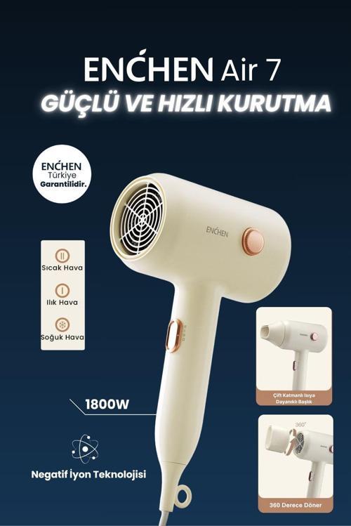 Air 7 1800 Watt Negatif İyonik Teknoloji 3 Sıcaklık Modlu Saç Kurutma Makinesi