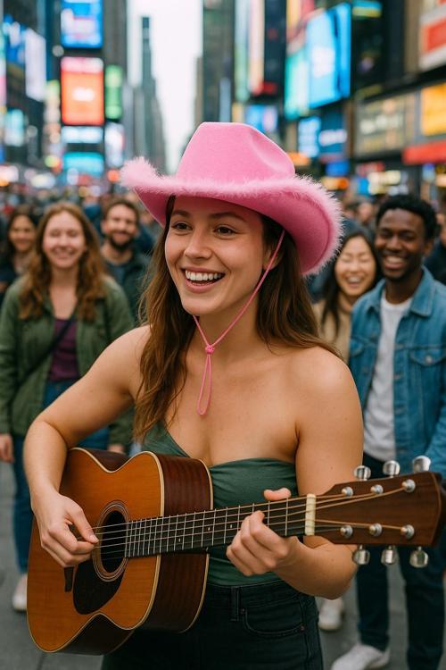 Pembe Tüylü Kadın Kovboy Şapkası Ayarlanabilir Pembe İpli Yetişkin Boy Parti Kostüm Aksesuarı