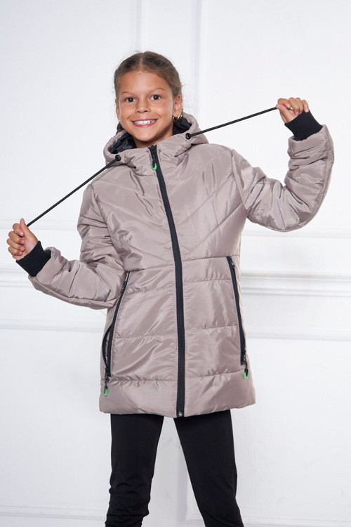 Krem Kız Çocuk Su Ve Rüzgar Geçirmez Içi Kalın Kürklü Yıkanılabilir Mont & Kaban