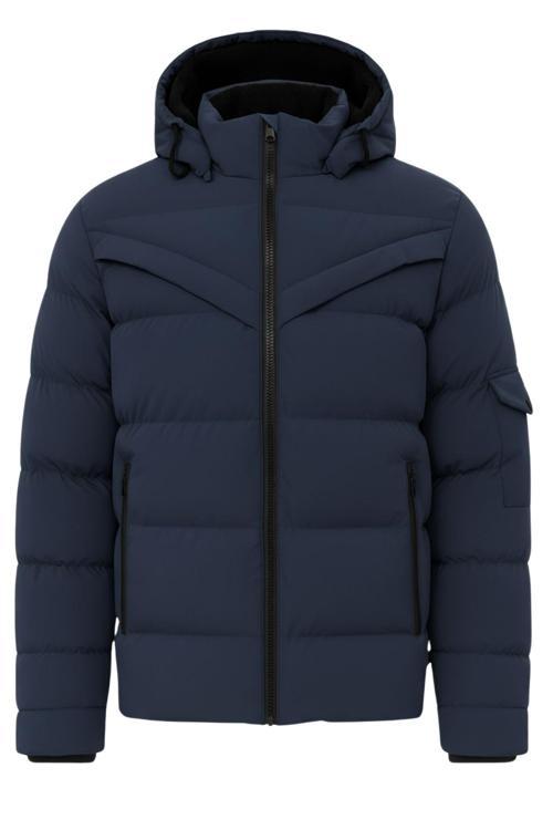 Erkek Lacivert Erkek Outdoor Su Geçirmez Kapüşonlu Kışlık Kaban – Rüzgar Ve Yağmura Dayanıklı Mont&